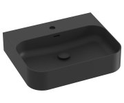 Umyvadlo Ceramic Slim Wall R, nástěnné - Umyvadlo Ceramic Slim Wall R 55 N, s otvorem pro baterii, s přepadem, černá matná XJX0D155005
