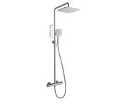 Sprchový sloup Termo 300 - TE 093.00CR/WH Sprchový sloup s termostatickou baterií, posuvný, se sprchovým setem, chrom/bílá X070099