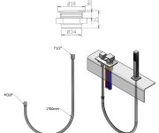 Sapho Sprchová Průchodka Na Okraj Vany Včetně Hadice F1/2"-m3/8" , Hranatá, Chrom