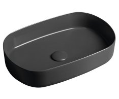Isvea Infinity Oval Keramické Umyvadlo Na Desku, 55x36cm, Antracit
