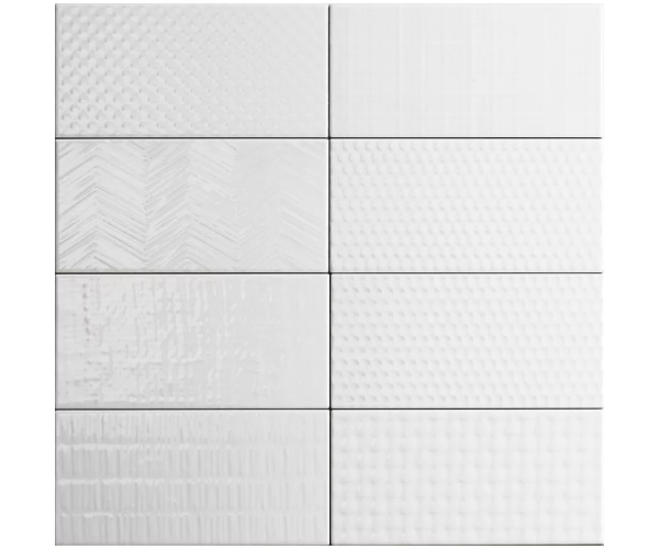 Vzorovaný dekor Tonalite Gloss Bianco 10x20 Graffiti - bílá