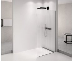 Polysan Architex Black Matt Sprchová Zástěna 662mm, Sklo Flute