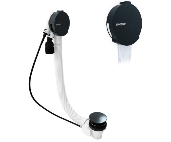 Polysan Vanová Souprava S Napouštěním, Bovden, Délka 800mm, Zátka 72mm, Gun Metal