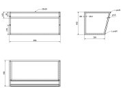 Sapho Ska Konzole S Policí 900x400x460mm, černá Mat