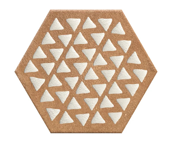Retro dlažba Marca Corona Terracreta Intarsio Chamotte Esagono 21,6x25