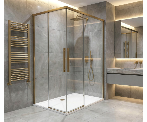 Gelco Luxor Gold Matt Obdélníkový Sprchový Kout 900x800mm L/p Varianta, Rohový Vstup