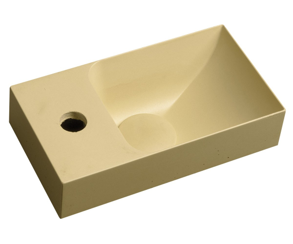 Sapho Piccolino Betonové Umývátko 30,8x17cm, Baterie Vlevo, žlutá Mat