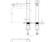 Sapho Kaisa Stojánková Umyvadlová Baterie Vysoká, 235mm, černá/zlato Mat