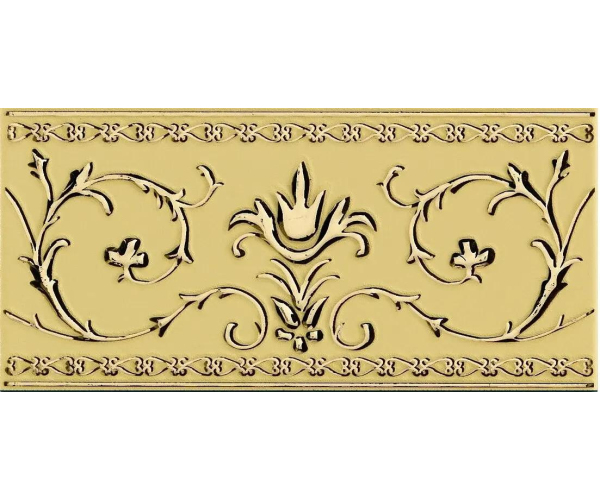 Retro listela Petracers Grand Elegance Gold Narciso-A oro su crema 10x20