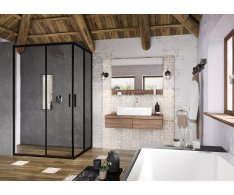 Sprchový kout Blix Slim BLSRV2K+BLSRV2K - BLSRV2K 100, černá+transparent