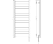 Sapho Eskinado Elektrický Sušák Ručníků, Hranatý, 600x1500 Mm, 130 W, černá