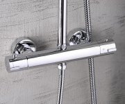 Aqualine Liga Sprchový Sloup S Termostatickou Baterií, Chrom