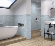 Obklad jako beton APE Acquarella Acqua 7,5X30 Matt. - modrá