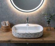 Isvea Infinity Oval Keramické Umyvadlo Na Desku, 60x40cm, Terrazzo
