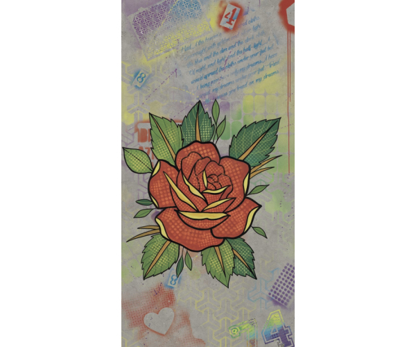 Vzorovaná dlažba Flaviker Hyper Dec. Rose Silver 160x320