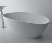 Gelco Elipsie Volně Stojící Vana 1570x700x560mm, Litý Mramor, Bílá Lesk
