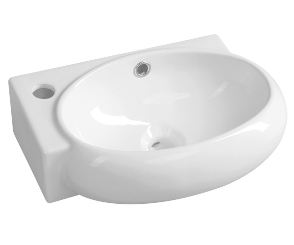 Sapho Ribera Keramické Umývátko Rohové 43x28,5cm, Otvor Pro Baterii Vlevo, Bílá