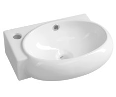 Sapho Ribera Keramické Umývátko Rohové 43x28,5cm, Otvor Pro Baterii Vlevo, Bílá