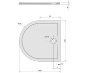 Polysan Isa 100 Sprchová Vanička Z Litého Mramoru, Půlkruh 100x100cm, Bílá