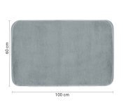 Gedy Fuzzy Koupelnová Předložka, 60x100cm, 100% Polyester, Protiskluz, šedá