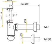 Sifon Umyvadlový Pr.40 Mm, S Převlečnou Maticí 5/4"-bez Pilety ALC-A43