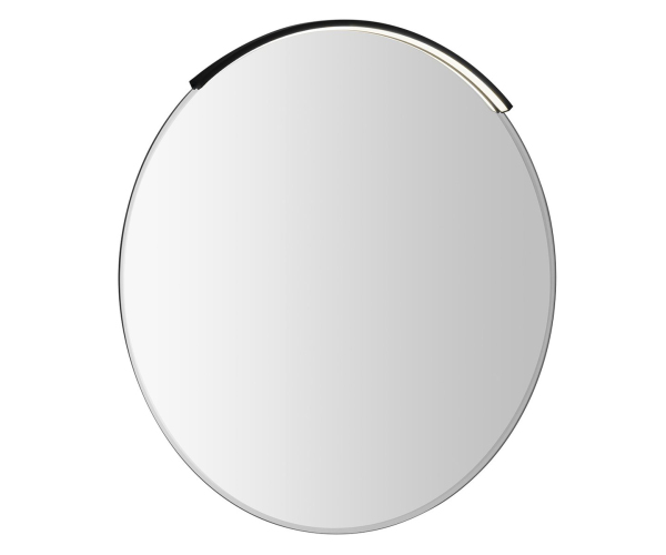 Sapho Bord Kulaté Zrcadlo S Led Svítidlem Moon, Broušená Hrana, ø 80cm, Cu Free, černá Mat