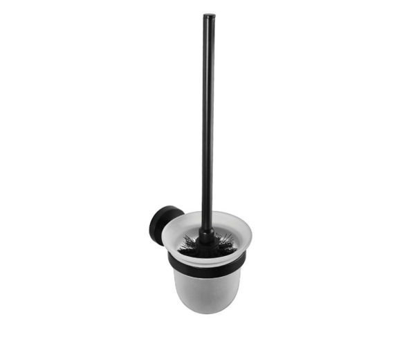 Sapho X-round Black Wc štětka Závěsná, Mléčné Sklo, černá Mat