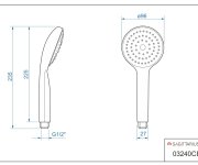 Vlada-set, Sprchový Set (1-polohová Ruční Sprcha, Kovová Sprchová Hadice 1500 Mm, Držák Sprchy) VLADA-SET