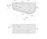 Polysan Projekta Dr Monolith Nástěnná Stojící Vana 156x77x60cm, Bílá