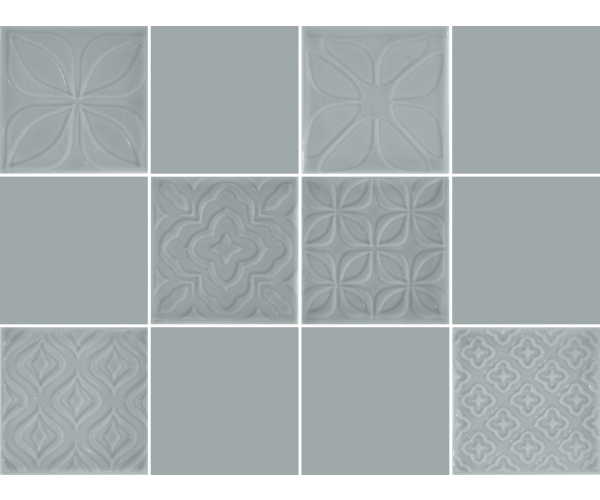 Vzorovaný dekor Aleluia Urban Atelier Decor Glam Nordico 10x10 - šedá