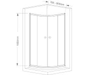 Aqualine Arleta čtvrtkruhová Sprchová Zástěna 800x800mm, čiré Sklo