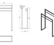 Sapho Ska Stojan Na Ručníky 550x790x200mm, černá Mat