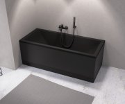 Polysan Plain Panel čelní 180x59cm, černá Mat, Levý