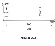 Ramínko Pákové Baterie Plubj-r - Ploché, 300mm PLU+BJRAM-R