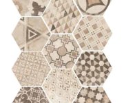 Vzorovaná dlažba Equipe Hexatile Cement Garden Sand 17,5x20
