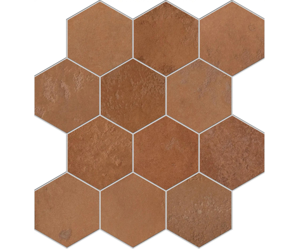 Mozaika jako beton EdimaxAstor Home MosaicoEsagono Redflame 30X34 Matt. Rett. - cihlová