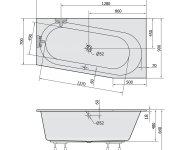 Polysan Astra Wr Slim Asymetrická Vana 165x90x48cm, Bílá