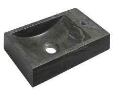 Sapho Blok Kamenné Umývátko 40x22cm, Baterie Vpravo, Antracit