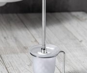 Sapho X-round E Wc štětka Na Postavení, Mléčné Sklo, Chrom