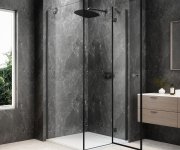 Polysan Globe Gun Metal čtvercový Sprchový Kout 1000x1000mm, čiré Sklo, Pravé