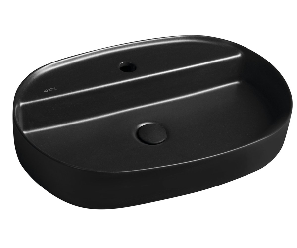 Isvea Infinity Oval Keramické Umyvadlo Na Desku, 60x40cm, černá Mat