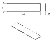 Sapho Plato Deska Rockstone 1500x24x360mm, Bílá Mat