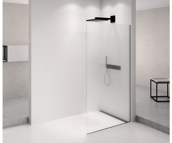 Polysan Architex Black Matt Sprchová Zástěna 1162mm, Sklo Flute