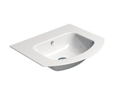 Gsi Pura Keramické Umyvadlo Slim Oblé 52x44cm, Bez Otvoru, Bílá Extraglaze