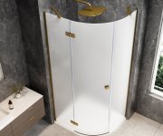 Polysan Globe Gold Matt čtvrtkruhový Sprchový Kout 1000x900mm, Matné Sklo, Levé