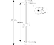 Mereo Posuvný Držák Sprchy 600 Mm