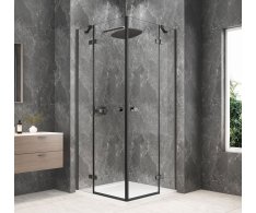 Polysan Globe Gun Metal čtvercový Sprchový Kout 800x800mm, Rohový Vstup, čiré Sklo