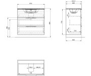 Sapho Set Koupelnová Skříňka Cirasa 80cm S Umyvadlem A Led Zrcadlem, 3x Zásuvka, Bílá Lesk