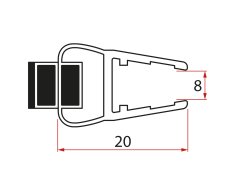 Polysan Set Magnetických Těsnění Pro Sklo 8mm A 3m Pro Nalepení , 2000mm (2ks)