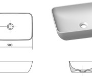 Umyvadlo Uni Slim 50 R - Umyvadlo Uni Slim R 50, bez otvoru pro baterii, bez přepadu, bílá XJX01150001